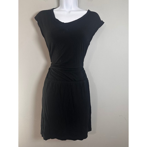 J.Crew Dresses & Skirts - J.Crew Womens Black Cap Sleeve Drop Waist Jersey Mini Dress Size M Minimalist